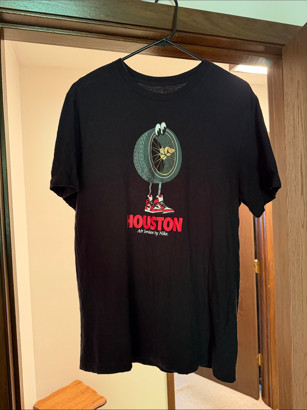 Nike Black Houston Graphic Tee with Red Accents